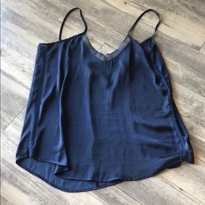 Navy Blue Silk Tank